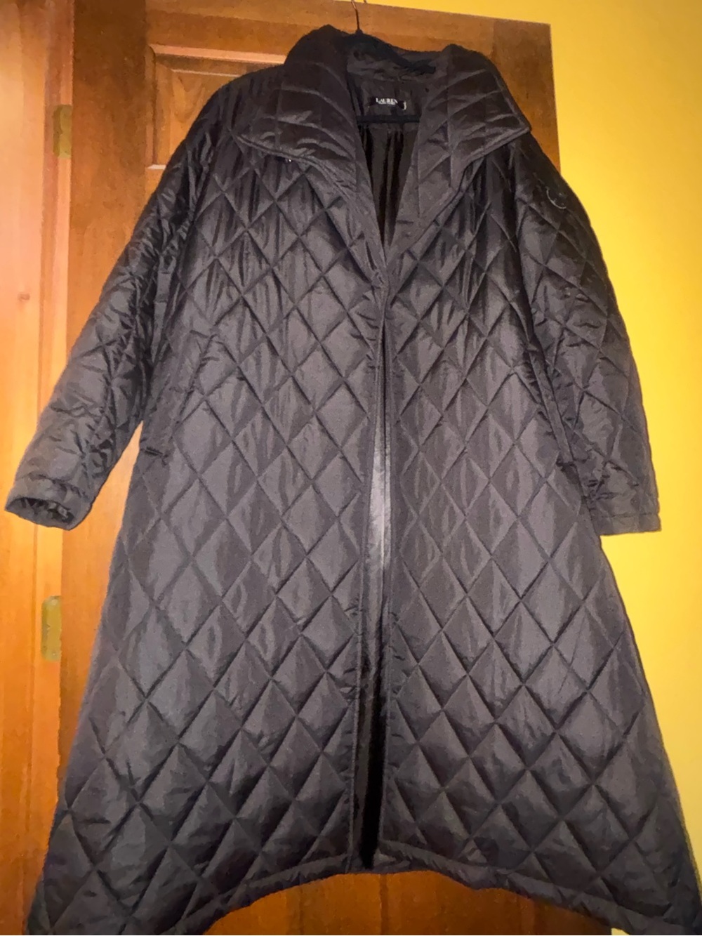 Black Quilted Women's Long Coat - Ralph Lauren